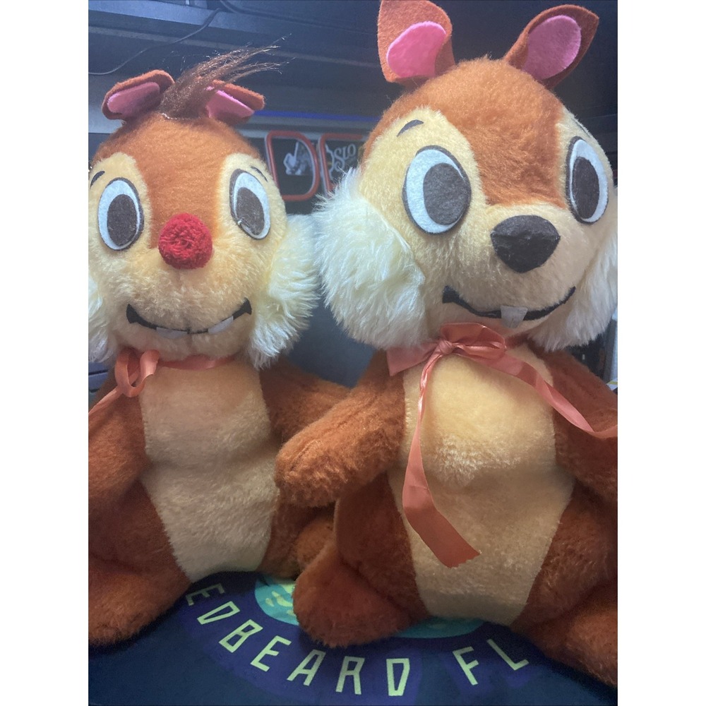 Vintage Chip Dale Walt Disney California Stuffed Toys 17" chipmunks Plush Both!